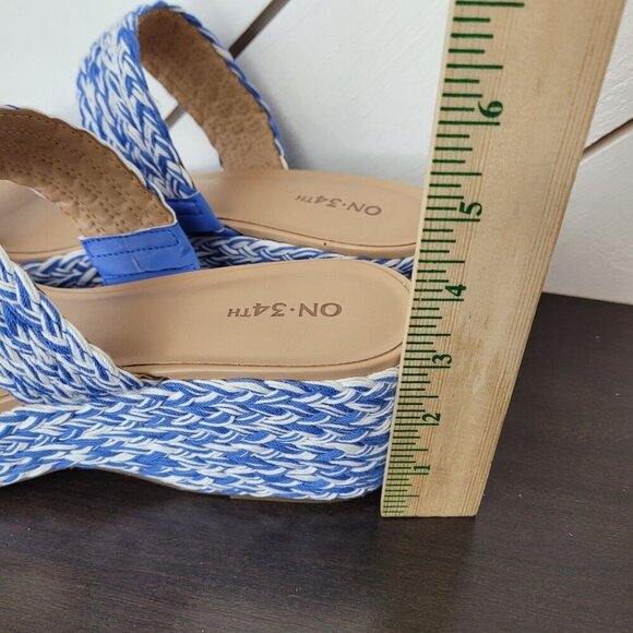 NEW ON-34TH Women's 12 Braided Raffia Platform Sandals  Dual Straps - Picture 6 of 9